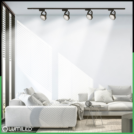 Osvětlovací lišta 1.5m + 3x reflektor lištový, GU10 AR111 Černá VICTUS LUMILED