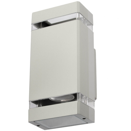 Dvojité Masterled HANA LED fasádní zahradní nástěnné svítidlo 2x GU10 ALUMINIUM šedé IP54