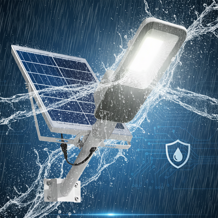 Výkonná 1500W 6500K LED solární lampa IP66 + dálkové ovládání