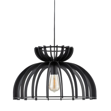 E27 Černá dřevěná skandinávská závěsná stropní lampa KYMI C 10575 Nowodvorski