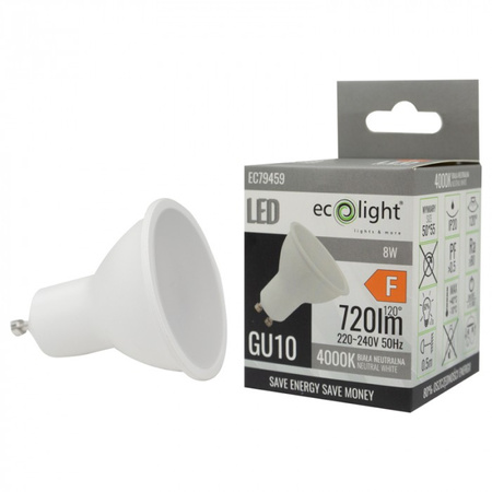 LED reflektorová žárovka GU10 8W 720lm 4000K neutrální bílá Ecolight
