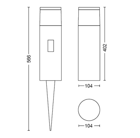 Philips HUE CALLA velká prodlužovací venkovní lucerna 17437/30/P7 40 cm