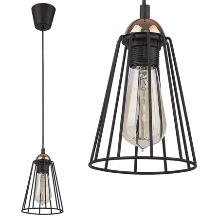 GALAXY Závěsné stropní svítidlo černá-měděná průmyslová E27 1641 TK Lighting