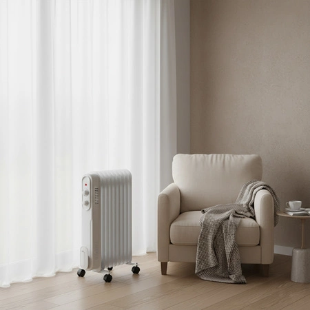 Olejový ohřívač 2000W nastavitelný termostat bílý Sanico Goldlux