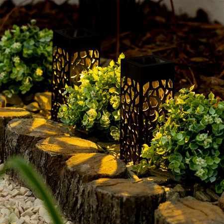 Solární LED venkovní lampa E27, LED ažurová sloupek IP44 3000K AZURE LUMILED