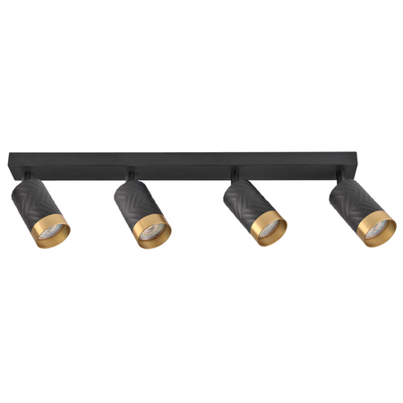 Nástěnná a stropní bodová svítidla 4x GU10 černá zlatá ARRAS Sanico Goldlux