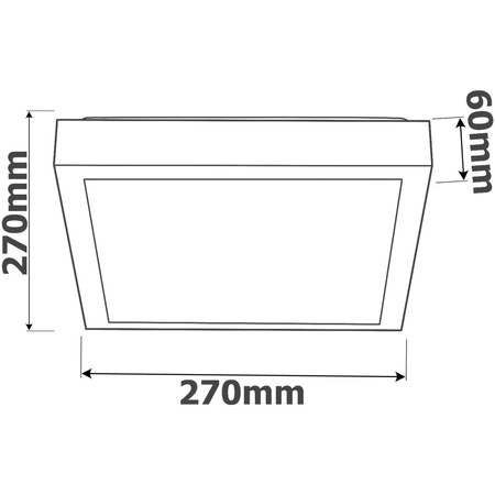 Stropní LED svítidlo Stropní nástěnné svítidlo čtvercové 2xE27 IP44