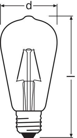LED žárovka ST64 E27 2,5W = 25W 250lm 2700K teplá bílá 300° Retrofit Filament CLASSIC Osram