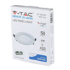Zapuštěný LED panel pod omítku 6W 6400K PREMIUM Round SAMSUNG CHIP FLICKER FREE VT-606RD V-TAC