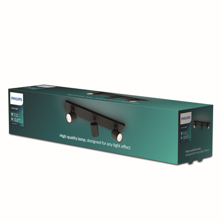 Stropní svítidlo LED RUNNER 3x GU10 Reflektor pohyblivé svítidlo černé PHILIPS