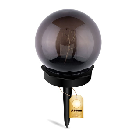 LED solární zahradní lampa ozdobná koule s hroty 3000K IP44 10cm