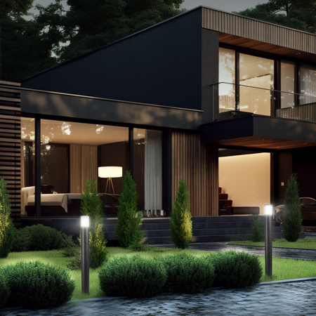 Venkovní zahradní lampa PIPE 60cm IP54 E27 černá Videx