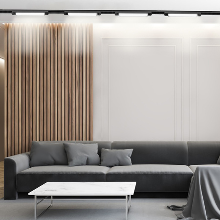 Sada osvětlovacích kolejnic 1.5m kolejnice + 3x LED kolejnicové lampy 15W 4000K černá