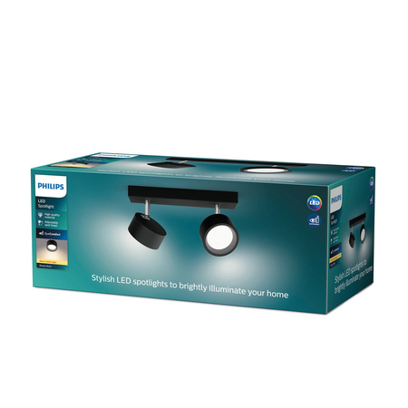 LED reflektorová stropní lampa 11W 1100lm 2700K Black Brother Philips