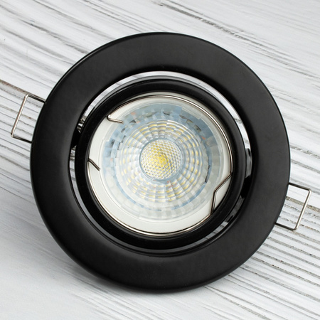 Halogenová Podhledové svítidlo GU10, MR16 Nastavitelná Kulatá Černá Plech LUMILED