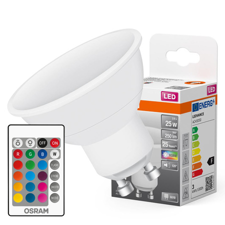 GU10 LED žárovka 4.5W = 25W 250lm RGBW 120° OSRAM Star Pilot