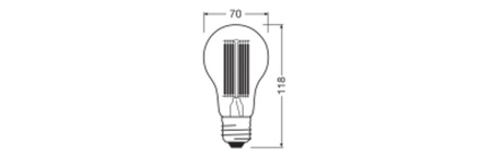 LED žárovka E27 17W = 150W 2452lm 3000K Warm 320° Filament Value Class Ledvance