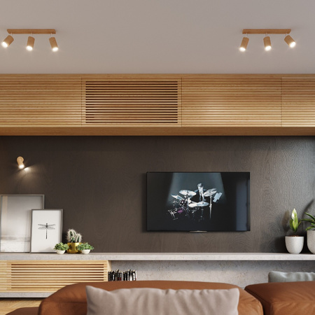 Svítidlo pro povrchovou montáž BERG 2 2xGU10 Reflektor Halogen Pohyblivé Skandinávské dřevo SOLLUX