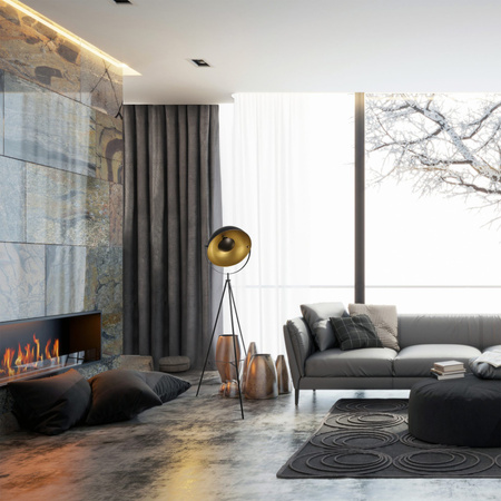 Stojící stojací lampa Sanico Goldlux E27 Black Gold Matilda