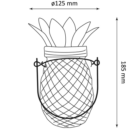 Zahradní lampa LED Solární lucerna Závěsná nádoba ANANAS Glass 3000K