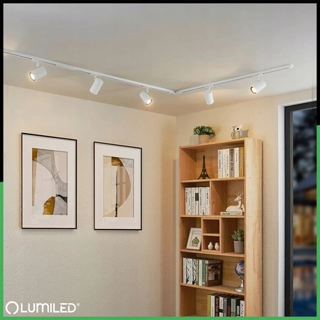 Osvětlovací lišta 1m + 2x reflektor lištový, GU10 Bílá RITI LUMILED