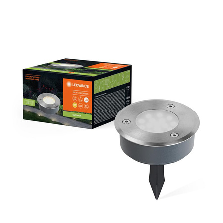 Venkovní zahradní lampa LED solární reflektor 1W 70lm 3000K IP44 Silver Endura Ledvance