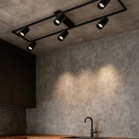 Lustr Stropní svítidlo Dekorativní 6x GU10 Black Masterled