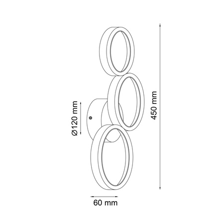 Nástěnné svítidlo LED 23W 3600lm 4000K Neutral Black Flamenco Sanico Goldlux
