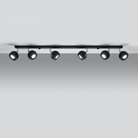 OCULARE stropní svítidlo 6xGU10 Reflektor Halogenové svítidlo Pohyblivé 118cm Černá SOLLUX