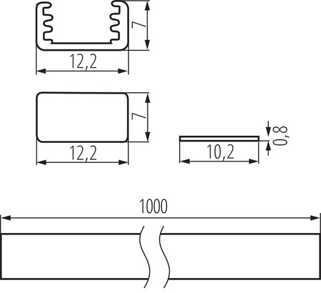 Hliníkový profil pro povrchovou montáž LED pásku eloxovaný 1m PROFILO Kanlux