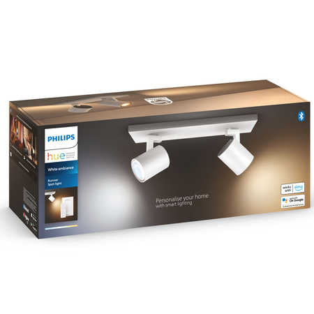 LED Spot Runner White 2x 4,2W CCT PHILIPS HUE Bluetooth Zigbee stropní světlo + stmívač