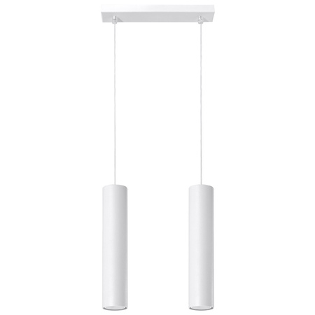 LAGOS 2 2xGU10 Minimalistické bílé závěsné stropní svítidlo SOLLUX