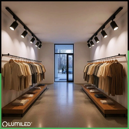 Osvětlovací lišta 2m + 4x reflektor lištový, GU10 Černá Zlatý SAGI LUMILED