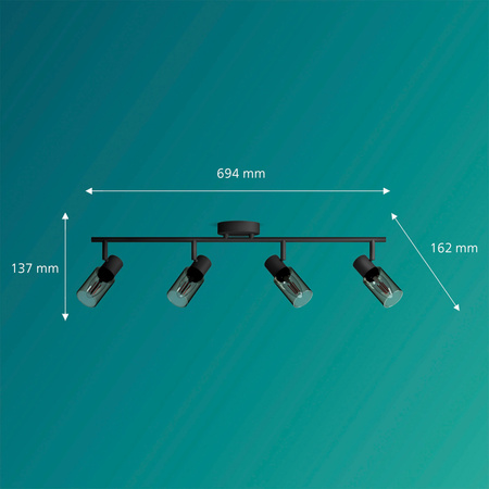 Reflektorové stropní svítidlo 4x E14 Black Palms Philips
