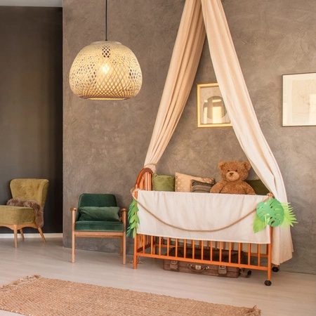 Stropní závěsné svítidlo E27 Beige BAMBOO NATURAL Sanico Goldlux