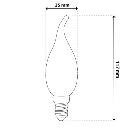 6x LED žárovka E14 svíčka BA35 2,2W 470lm = 40W 2700K teplá bílá 360° Filament energetická třída A LUMILED
