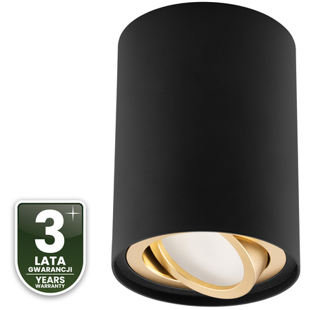 Povrchová montáž HALOGEN Spot Tuba Movable AMAT-L GU10 Round Black-Gold 115mm LUMILED