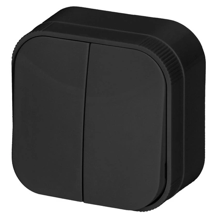 Spínač ToDo Spínač Dvojitý svícen Povrchová montáž IP20 ORNO ČERNÁ