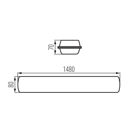 LED 66W 150cm 10000lm 4000K neutrální bílá 115° IP65 IK08 Svítidlo pro povrchovou montáž Kanlux