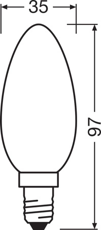 LED žárovka B35 E14 4,8W = 40W 470lm 2700K Teplá bílá FILAMENTNÍ STMÍVATELNÁ LEDVANCE