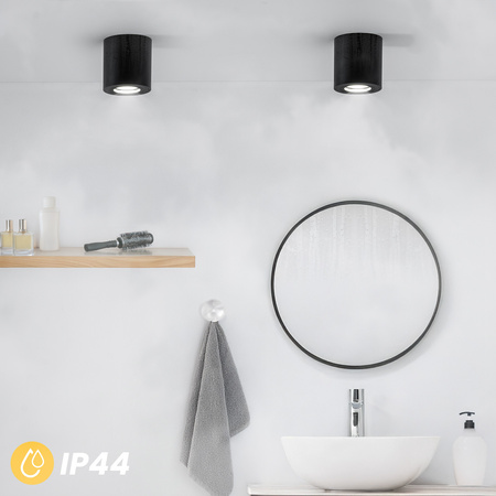 Povrchová montáž HALOGENOVÉ Spot Tuba Pevná EGIO GU10 LUMILED Kulatá IP44 Černá 83mm