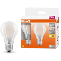 2x LED žárovka E27 A60 7W = 60W 806lm 2700K Teplá bílá 300° Vlákno OSRAM STAR