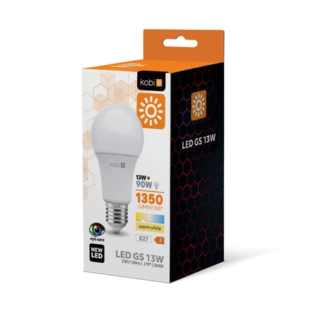 LED žárovka E27 Ball 13W 1350lm 3000K Warm 270° Kobi