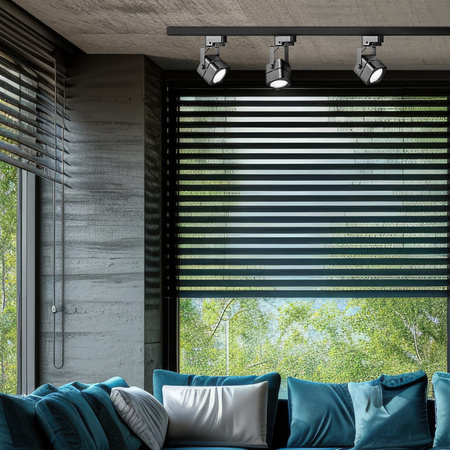 Sada přípojnic 1-fázová lišta + 3x reflektor GU10 černý VIENNA Sanico Goldlux