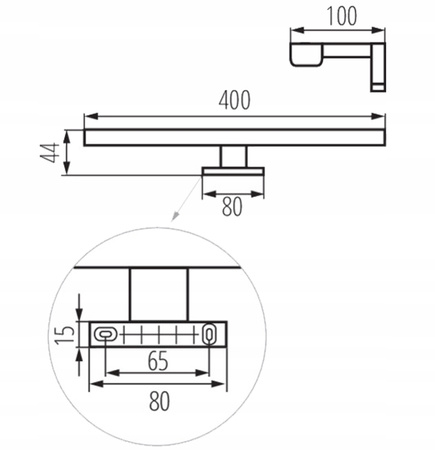 Nástěnné koupelnové LED svítidlo nad zrcadlo 8W 690lm 4000K Neutrální obdélníkové bílé IP44 Asten Kanlux