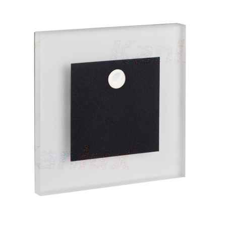 Schodišťové světlo LED 0,8W 14lm 4000K 12V neutrální čtvercové čidlo pohybu a soumraku černé Apus Kanlux