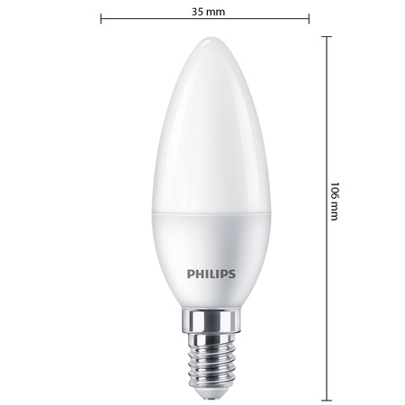 LED žárovka E14 Candle B35 4,9W = 40W 470lm 4000K Neutral Essential Philips