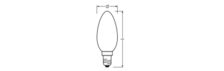 LED žárovka B35 Candle E14 1,2W = 25W 255lm 2700K Warm 330° 213lm/W CLASSIC ENERGETICKÁ ÚSPORNOST Osram