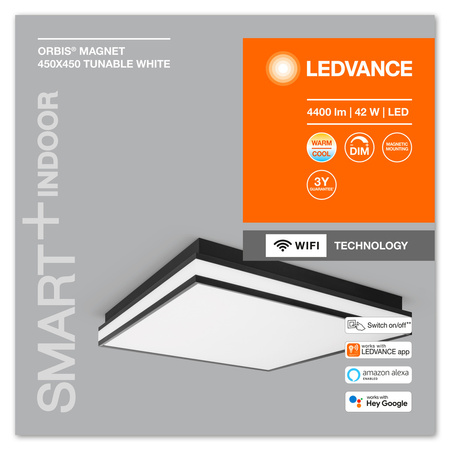 Přisazené LED stropní svítidlo ORBIS MAGNET 42W 4200lm CCT 45cm SMART+ WiFi LEDVANCE černé