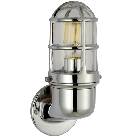 Venkovní fasádní nástěnné svítidlo průmyslové E27 chrom LOFT LUND GOLDLUX (Polux)